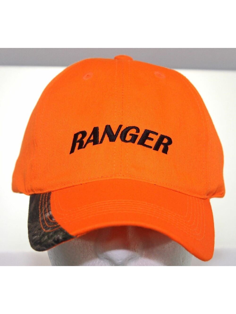 NWOT Ranger Safety Orange & Camo Hunting Hat Strapback Baseball Cap OSFA
